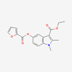 molecular formula C18H17NO5 B10875832 ethyl 5-[(furan-2-ylcarbonyl)oxy]-1,2-dimethyl-1H-indole-3-carboxylate 