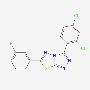 molecular formula C15H7Cl2FN4S B10876149 3-(2,4-Dichlorophenyl)-6-(3-fluorophenyl)[1,2,4]triazolo[3,4-b][1,3,4]thiadiazole 