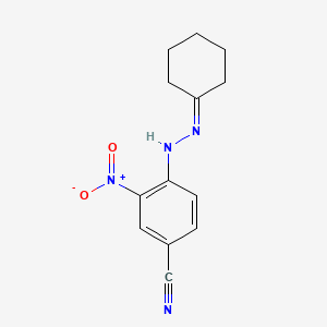 molecular formula C13H14N4O2 B10876422 4-(2-Cyclohexylidenehydrazinyl)-3-nitrobenzonitrile 