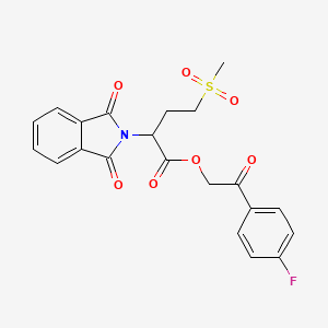 molecular formula C21H18FNO7S B10876577 2-(4-fluorophenyl)-2-oxoethyl 2-(1,3-dioxo-1,3-dihydro-2H-isoindol-2-yl)-4-(methylsulfonyl)butanoate 