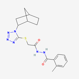 molecular formula C18H22N6O2S B10877121 N'-({[1-(bicyclo[2.2.1]hept-2-yl)-1H-tetrazol-5-yl]sulfanyl}acetyl)-2-methylbenzohydrazide 