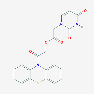 molecular formula C20H15N3O5S B10877454 2-oxo-2-(10H-phenothiazin-10-yl)ethyl (2,4-dioxo-3,4-dihydropyrimidin-1(2H)-yl)acetate 