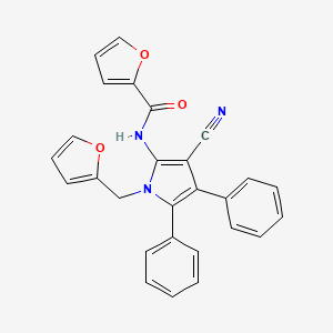 molecular formula C27H19N3O3 B10877533 N-[3-cyano-1-(furan-2-ylmethyl)-4,5-diphenyl-1H-pyrrol-2-yl]furan-2-carboxamide 