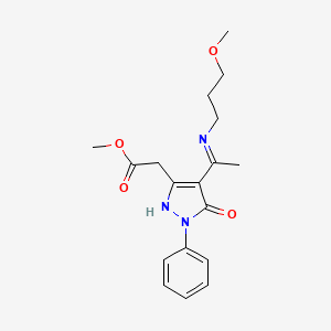 molecular formula C18H23N3O4 B10877845 methyl [(4Z)-4-{1-[(3-methoxypropyl)amino]ethylidene}-5-oxo-1-phenyl-4,5-dihydro-1H-pyrazol-3-yl]acetate 