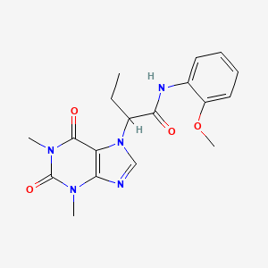 molecular formula C18H21N5O4 B10877949 2-(1,3-dimethyl-2,6-dioxo-1,2,3,6-tetrahydro-7H-purin-7-yl)-N-(2-methoxyphenyl)butanamide 