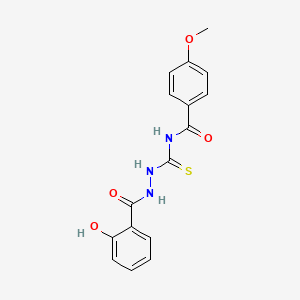 molecular formula C16H15N3O4S B10878881 N-[[(2-hydroxybenzoyl)amino]carbamothioyl]-4-methoxybenzamide CAS No. 332390-24-6