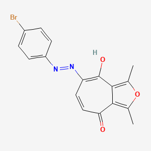 molecular formula C17H13BrN2O3 B10878896 7-[(E)-(4-bromophenyl)diazenyl]-8-hydroxy-1,3-dimethyl-4H-cyclohepta[c]furan-4-one 