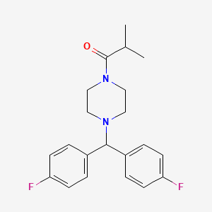 molecular formula C21H24F2N2O B10880044 1-{4-[Bis(4-fluorophenyl)methyl]piperazin-1-yl}-2-methylpropan-1-one 