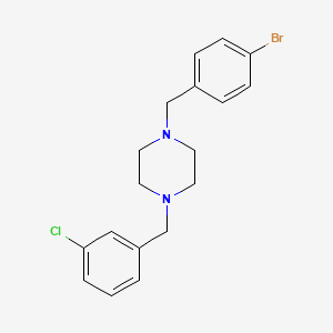 molecular formula C18H20BrClN2 B10881680 1-(4-Bromobenzyl)-4-(3-chlorobenzyl)piperazine 