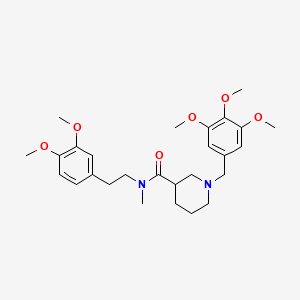 molecular formula C27H38N2O6 B10881917 N-[2-(3,4-dimethoxyphenyl)ethyl]-N-methyl-1-(3,4,5-trimethoxybenzyl)piperidine-3-carboxamide 
