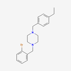 molecular formula C20H25BrN2 B10882127 1-[(2-Bromophenyl)methyl]-4-[(4-ethylphenyl)methyl]piperazine 
