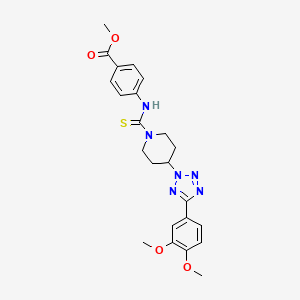 molecular formula C23H26N6O4S B10882323 methyl 4-[({4-[5-(3,4-dimethoxyphenyl)-2H-tetrazol-2-yl]piperidin-1-yl}carbonothioyl)amino]benzoate 