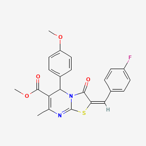 molecular formula C23H19FN2O4S B10882349 Methyl (2E)-2-(4-fluorobenzylidene)-5-(4-methoxyphenyl)-7-methyl-3-oxo-2,3-dihydro-5H-[1,3]thiazolo[3,2-A]pyrimidine-6-carboxylate 
