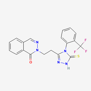 molecular formula C19H14F3N5OS B10882358 2-(2-{5-sulfanyl-4-[2-(trifluoromethyl)phenyl]-4H-1,2,4-triazol-3-yl}ethyl)phthalazin-1(2H)-one 
