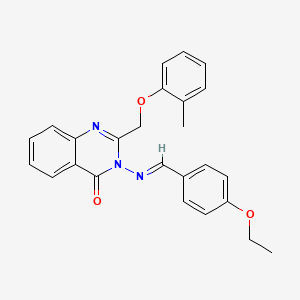 molecular formula C25H23N3O3 B10882380 3-{[(E)-(4-ethoxyphenyl)methylidene]amino}-2-[(2-methylphenoxy)methyl]quinazolin-4(3H)-one 