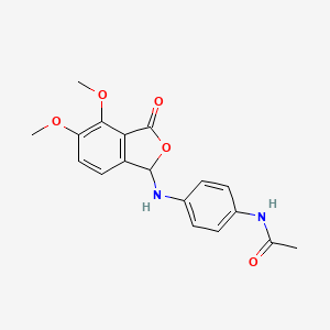 molecular formula C18H18N2O5 B10882381 N-{4-[(4,5-dimethoxy-3-oxo-1,3-dihydro-2-benzofuran-1-yl)amino]phenyl}acetamide 