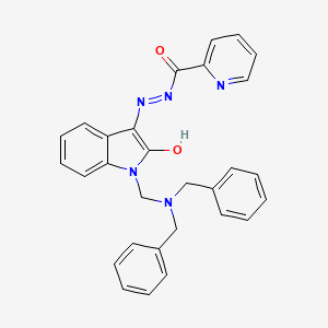 molecular formula C29H25N5O2 B10882468 N'-{(3Z)-1-[(dibenzylamino)methyl]-2-oxo-1,2-dihydro-3H-indol-3-ylidene}pyridine-2-carbohydrazide 