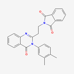 molecular formula C26H21N3O3 B10882689 2-{2-[3-(3,4-dimethylphenyl)-4-oxo-3,4-dihydroquinazolin-2-yl]ethyl}-1H-isoindole-1,3(2H)-dione 