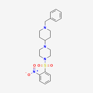 molecular formula C22H28N4O4S B10882896 1-(1-Benzylpiperidin-4-yl)-4-[(2-nitrophenyl)sulfonyl]piperazine 