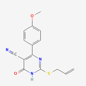 molecular formula C15H13N3O2S B10883025 4-(4-Methoxyphenyl)-6-oxo-2-(prop-2-en-1-ylsulfanyl)-1,6-dihydropyrimidine-5-carbonitrile 