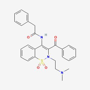 molecular formula C27H27N3O4S B10883062 N-{2-[2-(dimethylamino)ethyl]-1,1-dioxido-3-(phenylcarbonyl)-2H-1,2-benzothiazin-4-yl}-2-phenylacetamide 