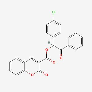 molecular formula C24H15ClO5 B10883092 1-(4-chlorophenyl)-2-oxo-2-phenylethyl 2-oxo-2H-chromene-3-carboxylate 