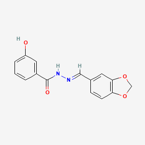 molecular formula C15H12N2O4 B10883187 N'-(1,3-Benzodioxol-5-ylmethylene)-3-hydroxybenzohydrazide 