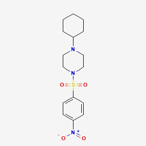 molecular formula C16H23N3O4S B10883318 1-Cyclohexyl-4-[(4-nitrophenyl)sulfonyl]piperazine 