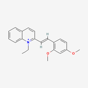 molecular formula C21H22NO2+ B10883379 2-[(E)-2-(2,4-dimethoxyphenyl)ethenyl]-1-ethylquinolinium 