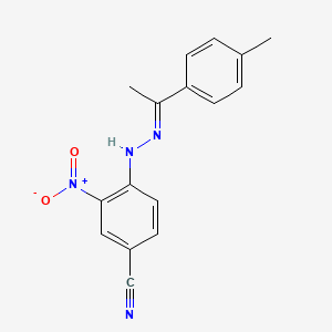 molecular formula C16H14N4O2 B10883499 4-{(2E)-2-[1-(4-methylphenyl)ethylidene]hydrazinyl}-3-nitrobenzonitrile 