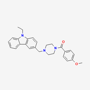molecular formula C27H29N3O2 B10883537 {4-[(9-ethyl-9H-carbazol-3-yl)methyl]piperazin-1-yl}(4-methoxyphenyl)methanone 