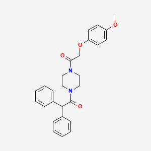 molecular formula C27H28N2O4 B10883685 1-{4-[(4-Methoxyphenoxy)acetyl]piperazin-1-yl}-2,2-diphenylethanone 