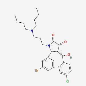 molecular formula C28H34BrClN2O3 B10884017 5-(3-Bromophenyl)-4-(4-chlorobenzoyl)-1-[3-(dibutylamino)propyl]-3-hydroxy-1,5-dihydro-2H-pyrrol-2-one 