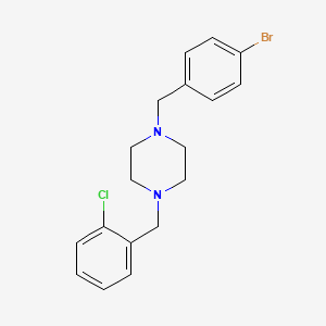 molecular formula C18H20BrClN2 B10884059 1-[(4-Bromophenyl)methyl]-4-[(2-chlorophenyl)methyl]piperazine 
