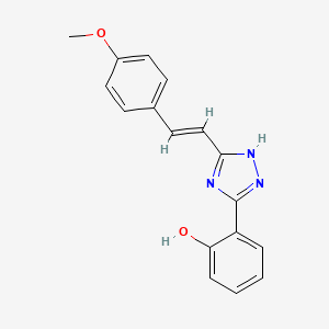 molecular formula C17H15N3O2 B10884088 2-{5-[(E)-2-(4-Methoxy-phenyl)-vinyl]-2H-[1,2,4]triazol-3-yl}-phenol 