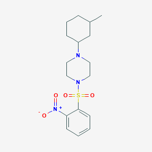 molecular formula C17H25N3O4S B10884167 1-(3-Methylcyclohexyl)-4-[(2-nitrophenyl)sulfonyl]piperazine 