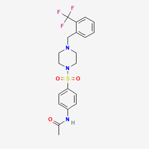 molecular formula C20H22F3N3O3S B10884208 N-[4-({4-[2-(trifluoromethyl)benzyl]piperazin-1-yl}sulfonyl)phenyl]acetamide 