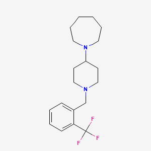 molecular formula C19H27F3N2 B10884491 1-{1-[2-(Trifluoromethyl)benzyl]piperidin-4-yl}azepane 
