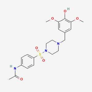 molecular formula C21H27N3O6S B10884937 N-(4-{[4-(4-hydroxy-3,5-dimethoxybenzyl)piperazin-1-yl]sulfonyl}phenyl)acetamide 