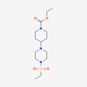 molecular formula C14H27N3O4S B10884969 Ethyl 4-[4-(ethylsulfonyl)piperazin-1-yl]piperidine-1-carboxylate 