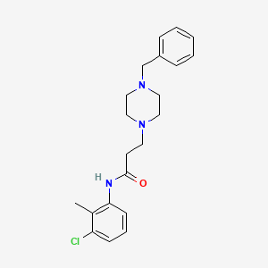 molecular formula C21H26ClN3O B10884985 3-(4-benzylpiperazin-1-yl)-N-(3-chloro-2-methylphenyl)propanamide 