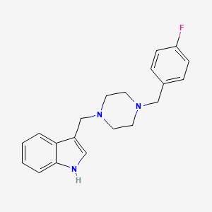 molecular formula C20H22FN3 B10885050 3-{[4-(4-fluorobenzyl)piperazin-1-yl]methyl}-1H-indole 