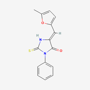 molecular formula C15H12N2O2S B10885397 5-((5-Methylfuran-2-yl)methylene)-3-phenyl-2-thioxoimidazolidin-4-one 