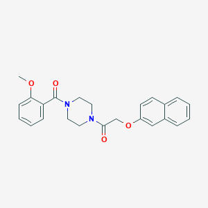 molecular formula C24H24N2O4 B10885605 Piperazine, 1-(2-methoxybenzoyl)-4-(2-naphthyloxyacetyl)- 