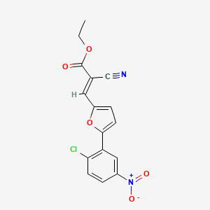 molecular formula C16H11ClN2O5 B10886149 ethyl (2E)-3-[5-(2-chloro-5-nitrophenyl)furan-2-yl]-2-cyanoprop-2-enoate 