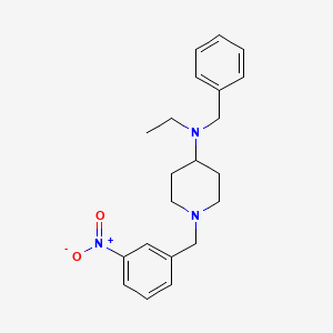 molecular formula C21H27N3O2 B10886832 N-benzyl-N-ethyl-1-[(3-nitrophenyl)methyl]piperidin-4-amine 
