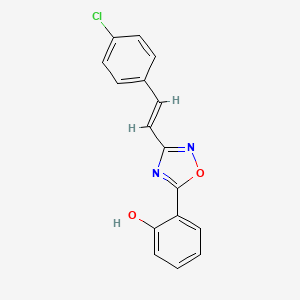 molecular formula C16H11ClN2O2 B10886871 2-{3-[(E)-2-(4-chlorophenyl)ethenyl]-1,2,4-oxadiazol-5-yl}phenol 