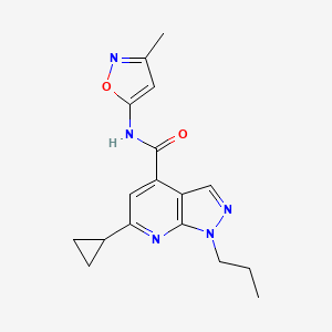 molecular formula C17H19N5O2 B10887092 6-cyclopropyl-N-(3-methyl-1,2-oxazol-5-yl)-1-propyl-1H-pyrazolo[3,4-b]pyridine-4-carboxamide 