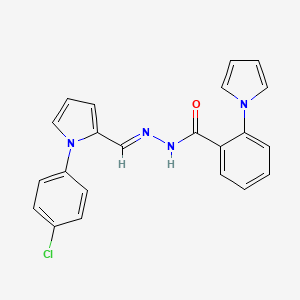 molecular formula C22H17ClN4O B10887127 N'-{(E)-[1-(4-chlorophenyl)-1H-pyrrol-2-yl]methylidene}-2-(1H-pyrrol-1-yl)benzohydrazide 