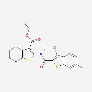 molecular formula C21H20ClNO3S2 B10887405 Ethyl 2-(3-chloro-6-methylbenzo[b]thiophene-2-carboxamido)-4,5,6,7-tetrahydrobenzo[b]thiophene-3-carboxylate 